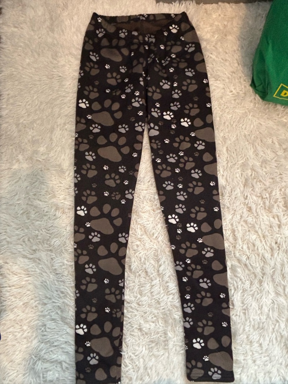 Paw Print Leggings - Black & Brown